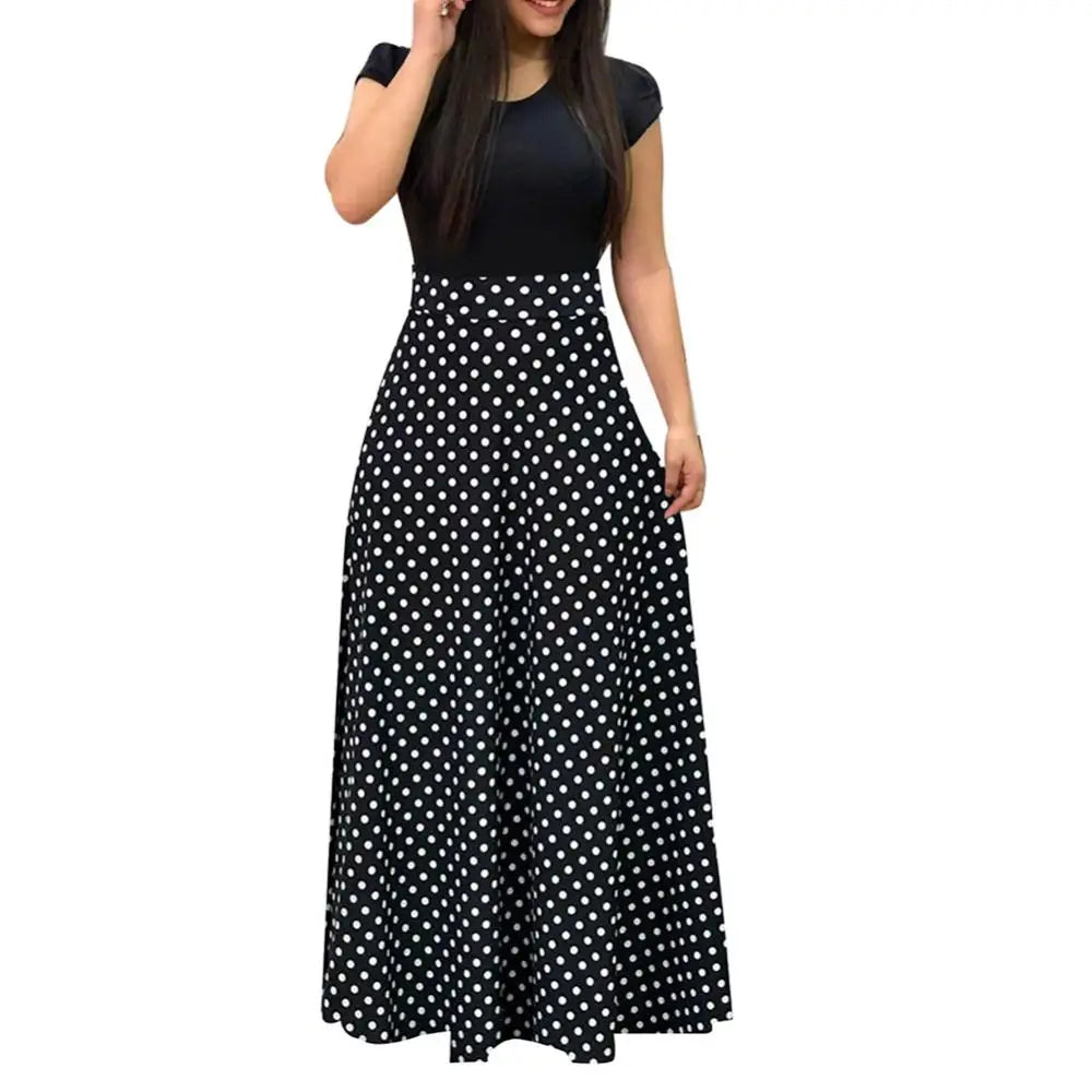 Elegant Women's Flower Retro Printed Maxi Dress