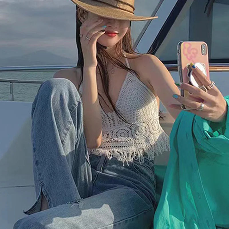 Sexy Boho Crochet Halter Top