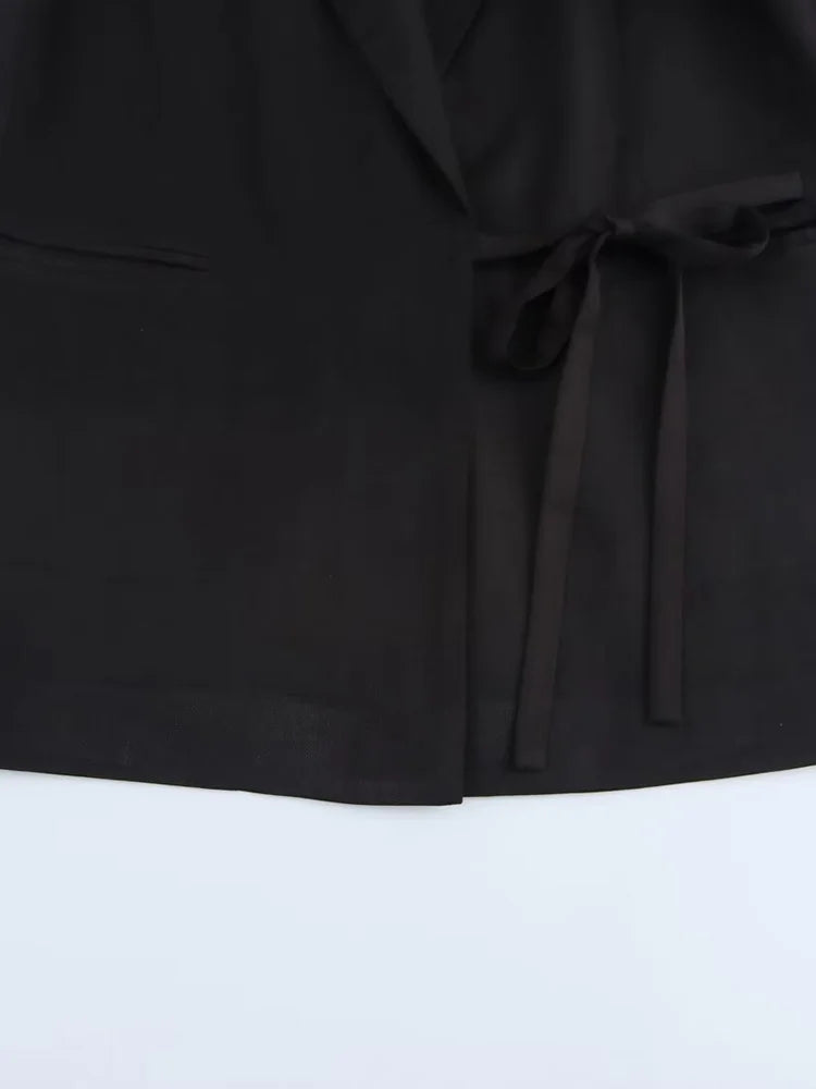 Willshela Black Lace-Up Blazer