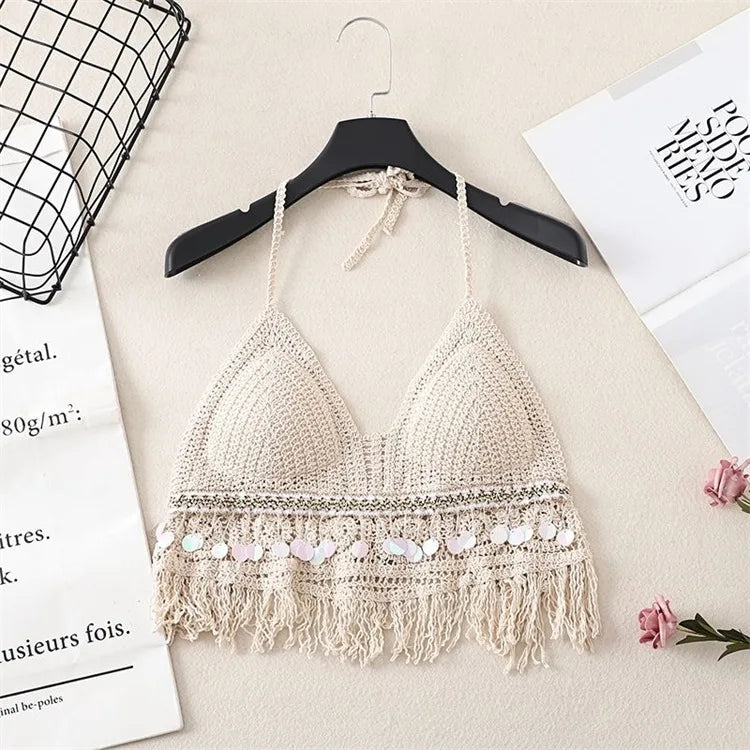 Sexy Boho Crochet Halter Top