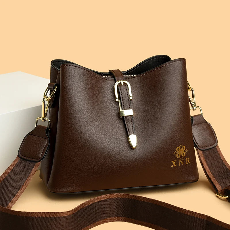 Luxury Designer Leather Bucket Bag