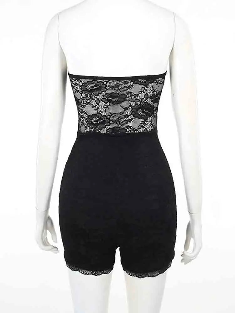 White Lace Ruffle Summer Romper