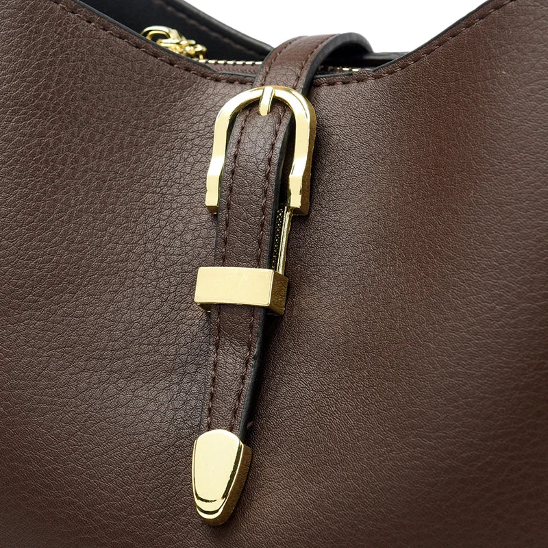 Luxury Designer Leather Bucket Bag