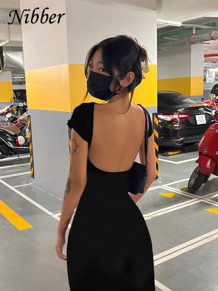 Backless Bodycon Maxi Dress