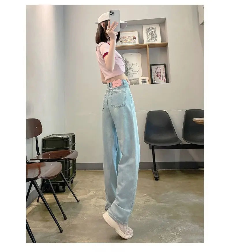 High-Waisted Slimming Straight-Leg Jeans
