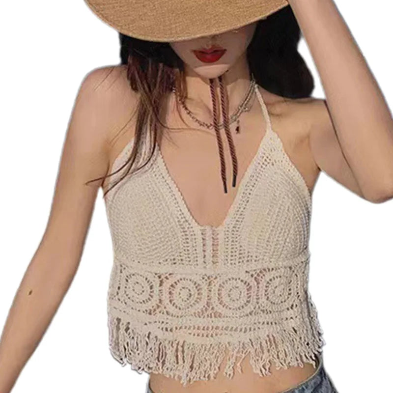 Sexy Boho Crochet Halter Top