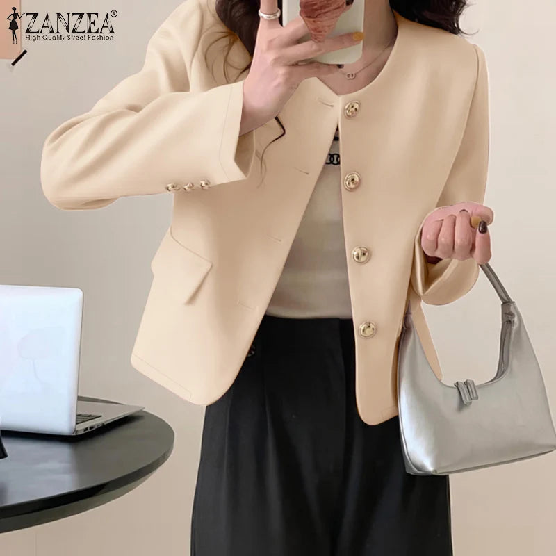 ZANZEA Elegant Button-Up Blazer