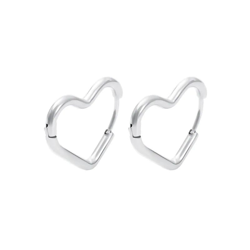 Gold Stainless Steel Heart Earrings