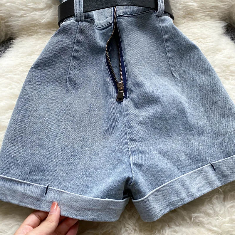 Backless Sleeveless Denim Jumpsuit