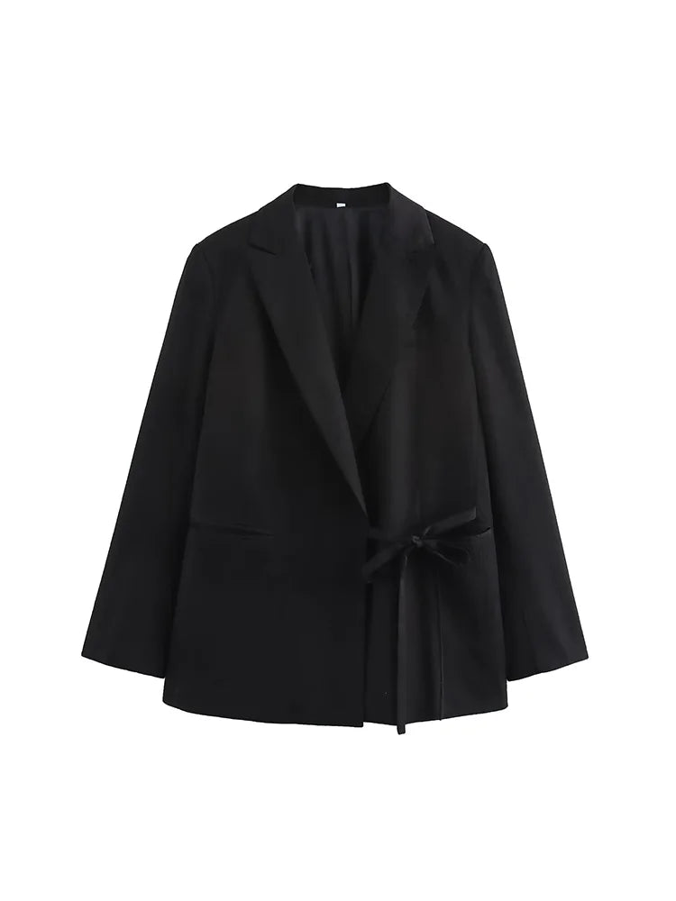 Willshela Black Lace-Up Blazer
