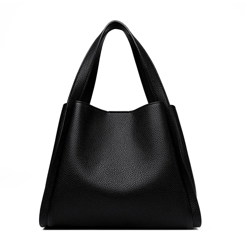 Genuine Leather Top-Handle Handbag