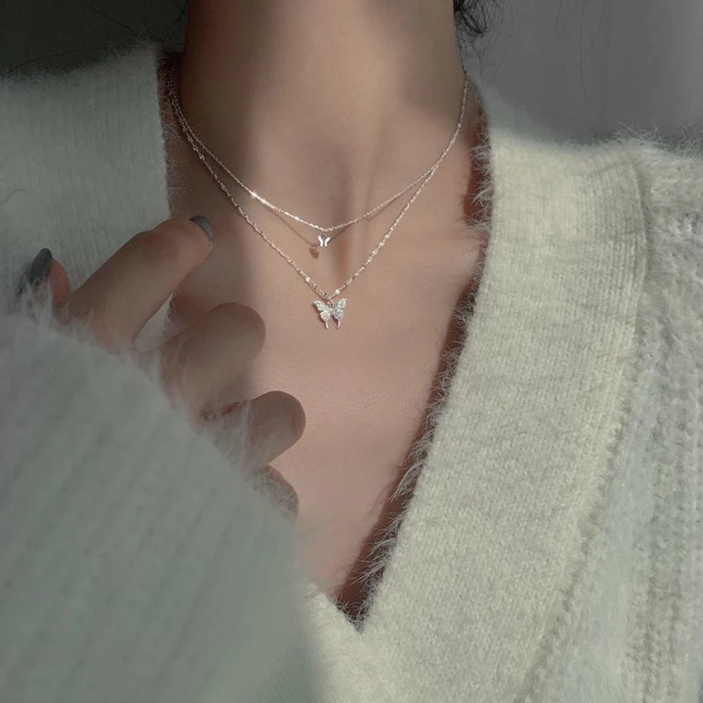 Double Layer Star Moon Necklace
