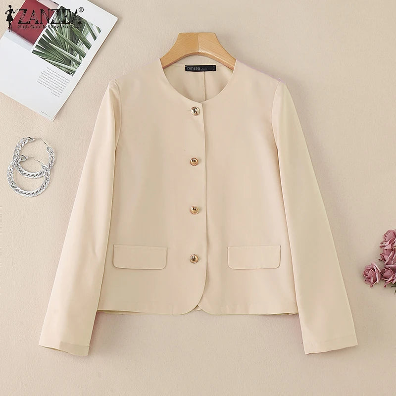 ZANZEA Elegant Button-Up Blazer