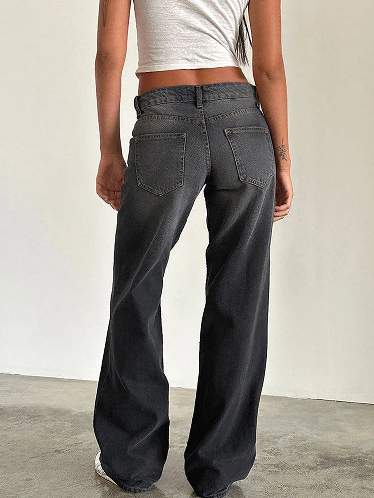 High-Waist Baggy Denim Wide-Leg Jeans