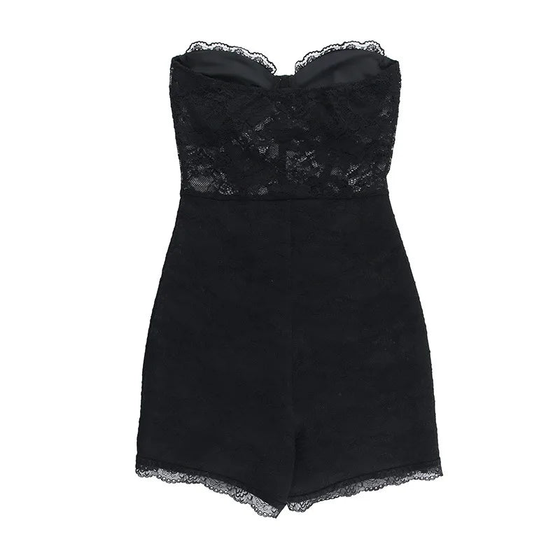 White Lace Ruffle Summer Romper