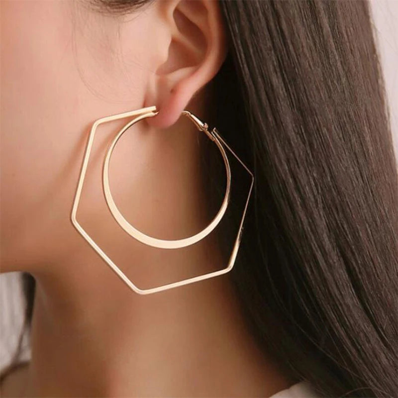 Oversize Geometric Hoop Earrings