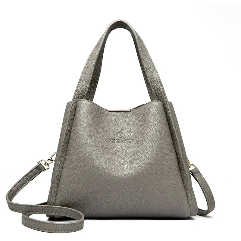 Genuine Leather Top-Handle Handbag