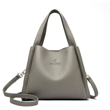 Genuine Leather Top-Handle Handbag