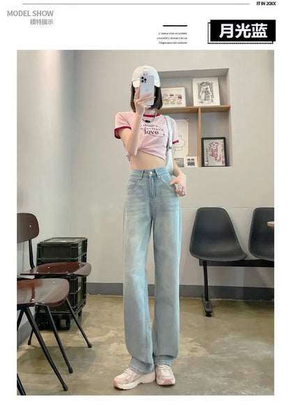 High-Waisted Slimming Straight-Leg Jeans