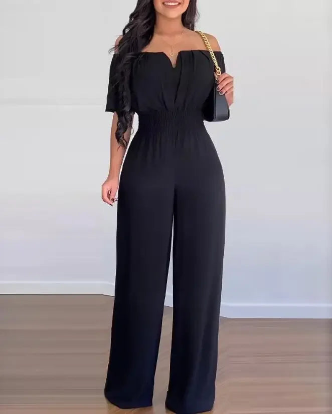 Off-Shoulder Wide Leg Jumpsuit