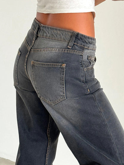 High-Waist Baggy Denim Wide-Leg Jeans