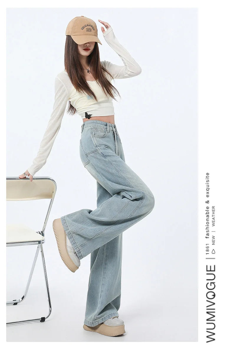 Pear-Shaped High-Waisted Denim Pants