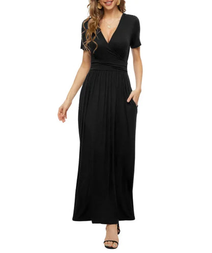 Printed V-Neck Wrap Dress