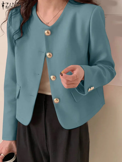 ZANZEA Elegant Button-Up Blazer