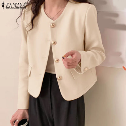 ZANZEA Elegant Button-Up Blazer