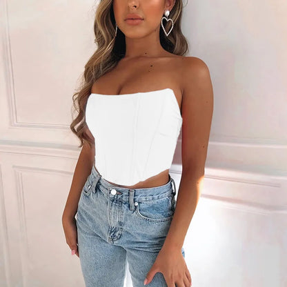 Sexy Off-Shoulder Corset Crop Top