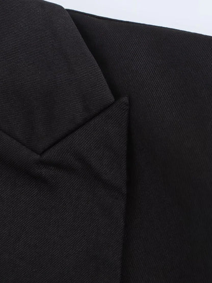 Willshela Black Lace-Up Blazer