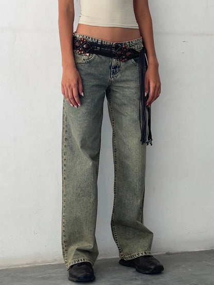 High-Waist Baggy Denim Wide-Leg Jeans