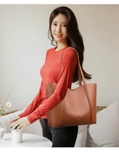 Luxury Leather Shoulder Tote Bag