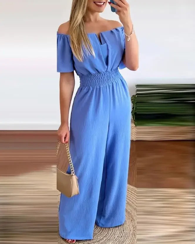 Off-Shoulder Wide Leg Jumpsuit