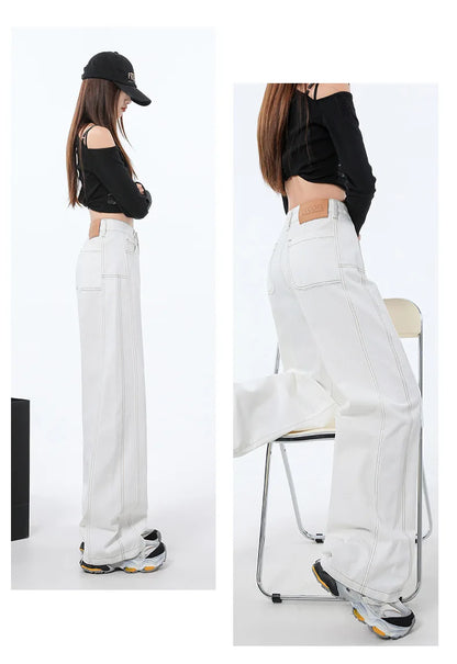 Pear-Shaped High-Waisted Denim Pants