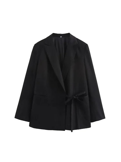 Willshela Black Lace-Up Blazer