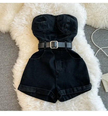 Backless Sleeveless Denim Jumpsuit