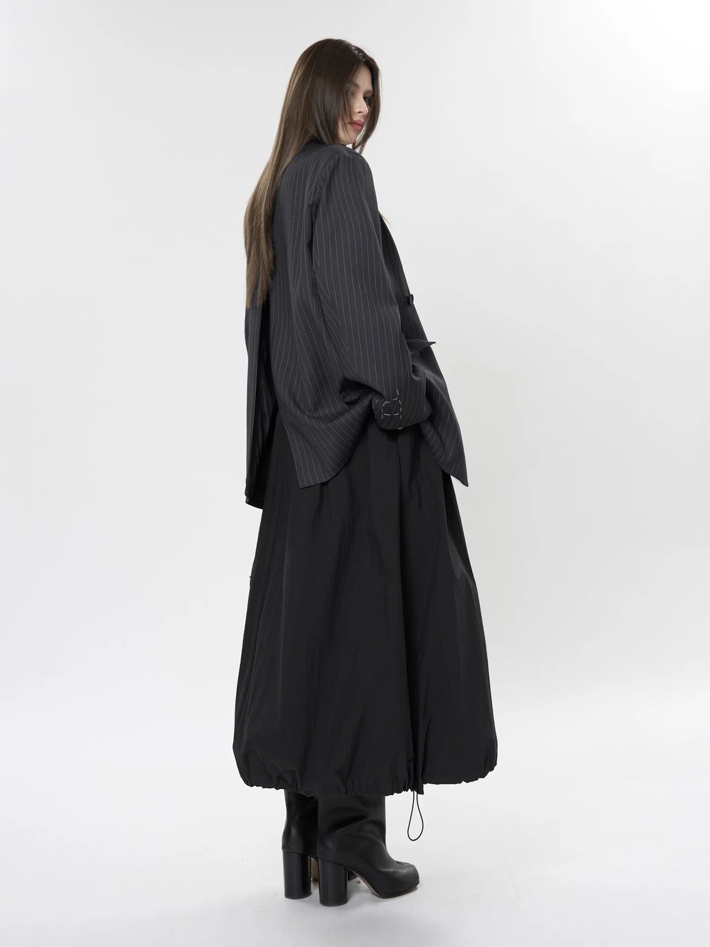asual Striped Double-Breasted Blazer