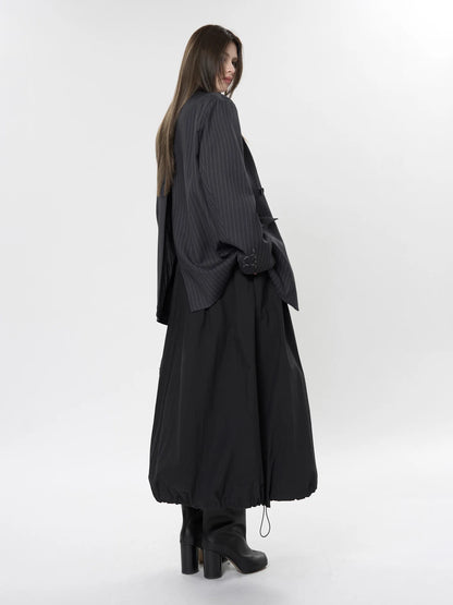 asual Striped Double-Breasted Blazer