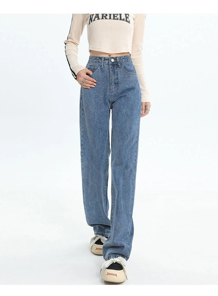 High-Waisted Slim Wide-Leg Jeans for Women