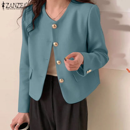 ZANZEA Elegant Button-Up Blazer