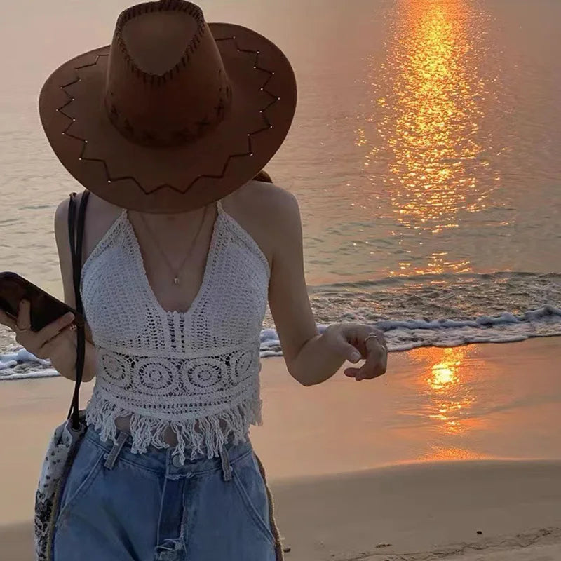 Sexy Boho Crochet Halter Top
