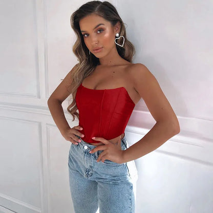 Sexy Off-Shoulder Corset Crop Top