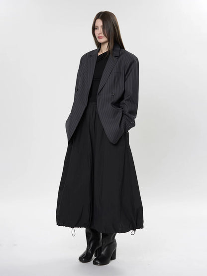 asual Striped Double-Breasted Blazer