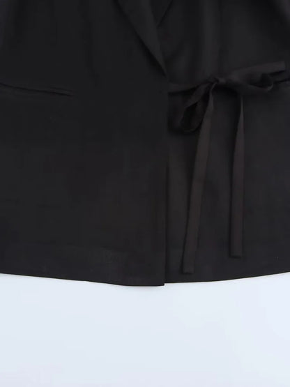 Willshela Black Lace-Up Blazer