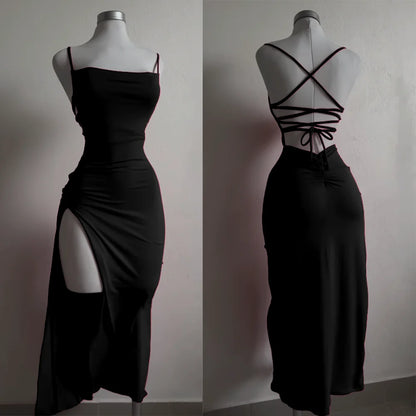 Summer Spice Halter Strap Bag Hip Dress