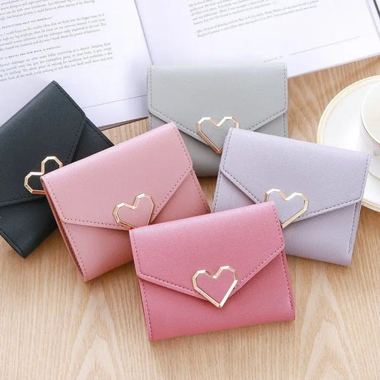 Heart Buckle Folding Wallet