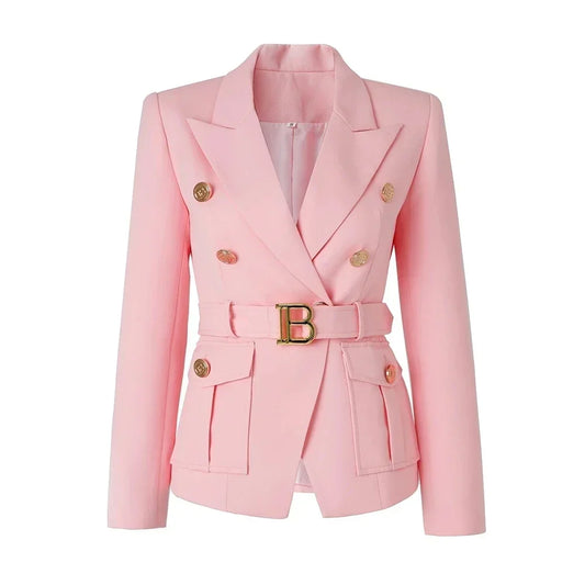 Luxury Pocket Blazer with Belt