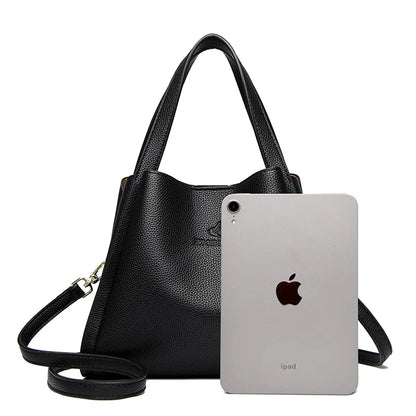 Genuine Leather Top-Handle Handbag