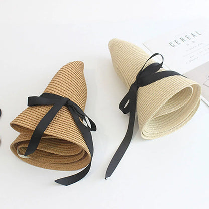 Wide Brim Straw Beach Hat